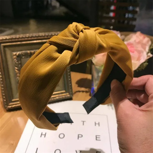 Haimeikang Solid Colors Hair  Knotted Hair Band for Women Headbands Hairbands Headwear 2018 New Arrival