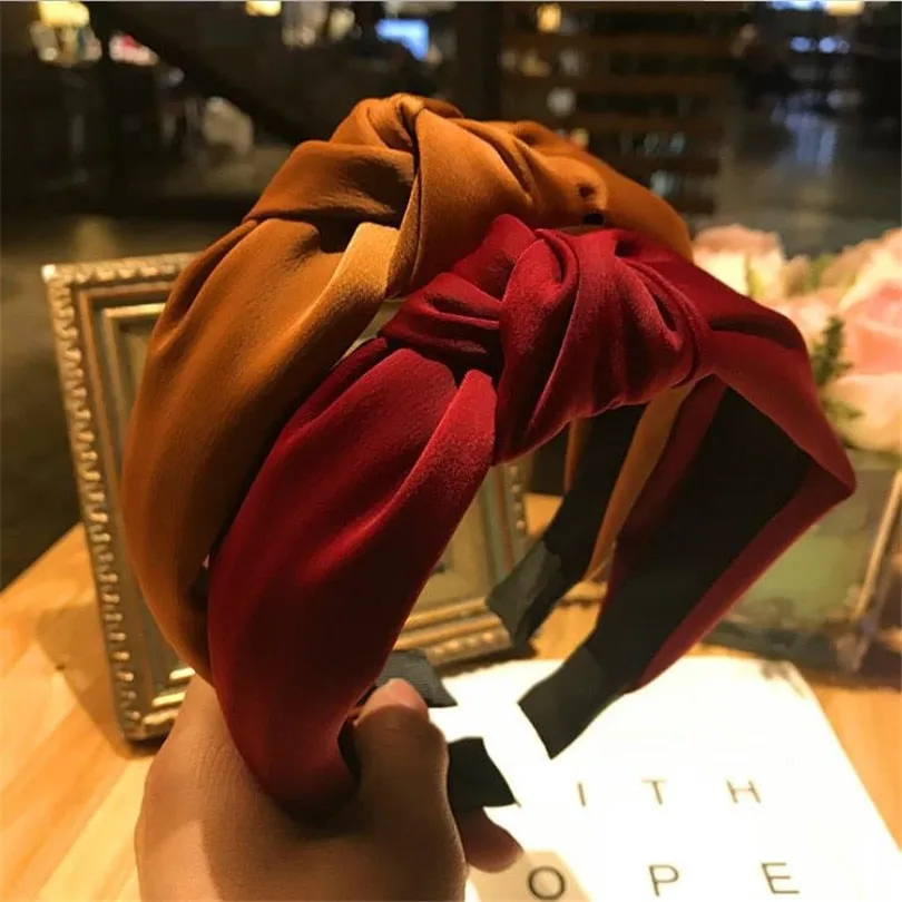 Haimeikang Solid Colors Hair  Knotted Hair Band for Women Headbands Hairbands Headwear 2018 New Arrival