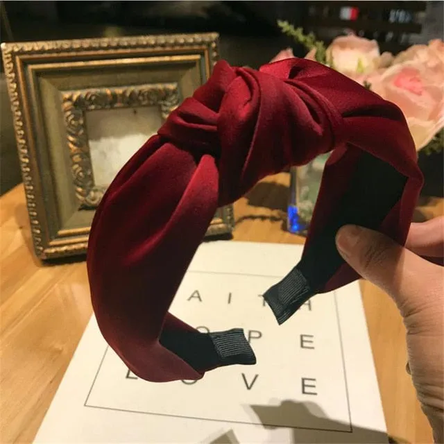 Haimeikang Solid Colors Hair  Knotted Hair Band for Women Headbands Hairbands Headwear 2018 New Arrival