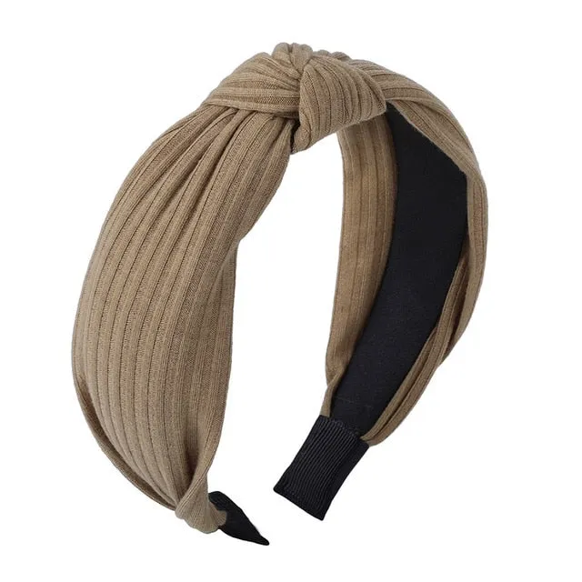 Haimeikang Solid Colors Hair  Knotted Hair Band for Women Headbands Hairbands Headwear 2018 New Arrival
