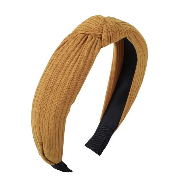 Haimeikang Solid Colors Hair  Knotted Hair Band for Women Headbands Hairbands Headwear 2018 New Arrival