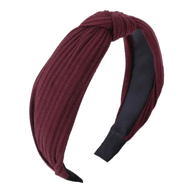 Haimeikang Solid Colors Hair  Knotted Hair Band for Women Headbands Hairbands Headwear 2018 New Arrival