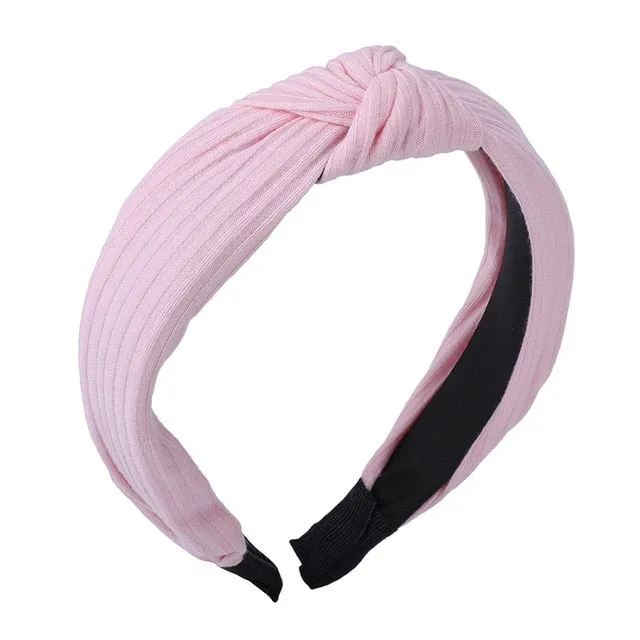 Haimeikang Solid Colors Hair  Knotted Hair Band for Women Headbands Hairbands Headwear 2018 New Arrival