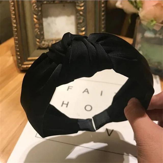 Haimeikang Solid Colors Hair  Knotted Hair Band for Women Headbands Hairbands Headwear 2018 New Arrival