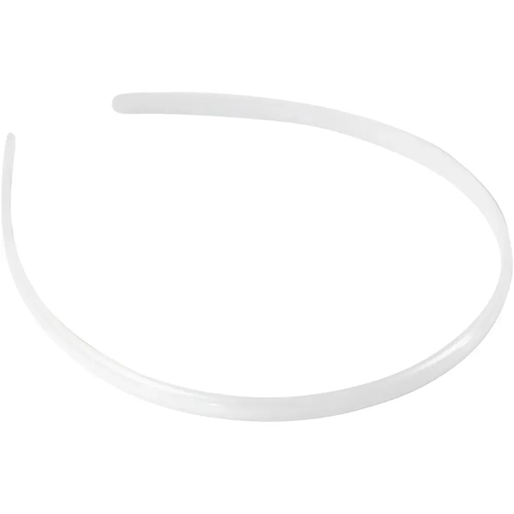 Hair Band Packs for Women - Elastic Plastic Narrow 8mm Wide White or Assorted