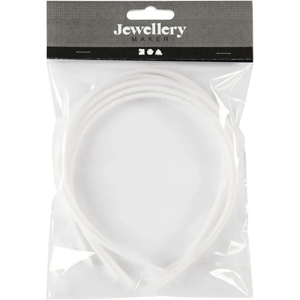 Hair Band Packs for Women - Elastic Plastic Narrow 8mm Wide White or Assorted