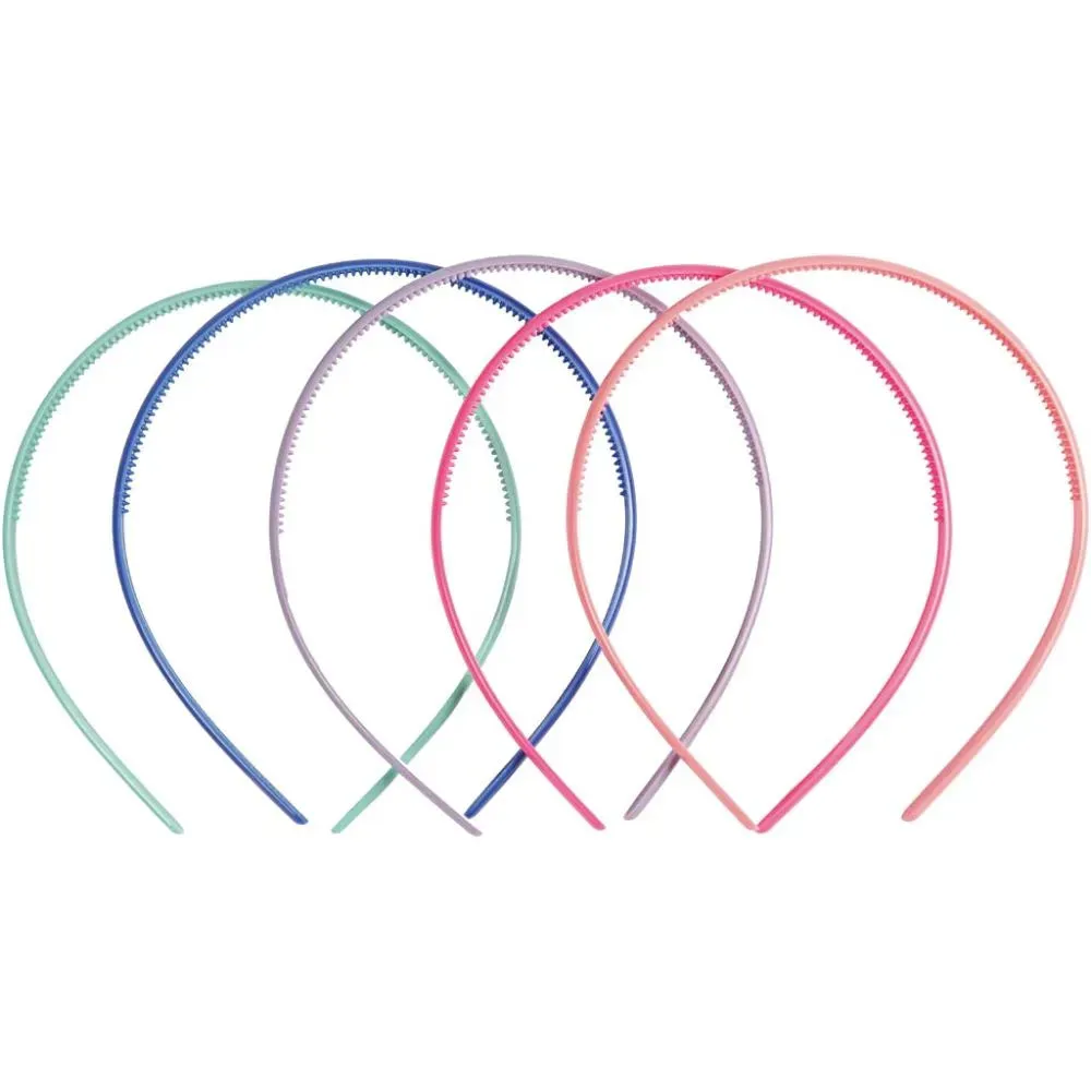 Hair Band Packs for Women - Elastic Plastic Narrow 8mm Wide White or Assorted