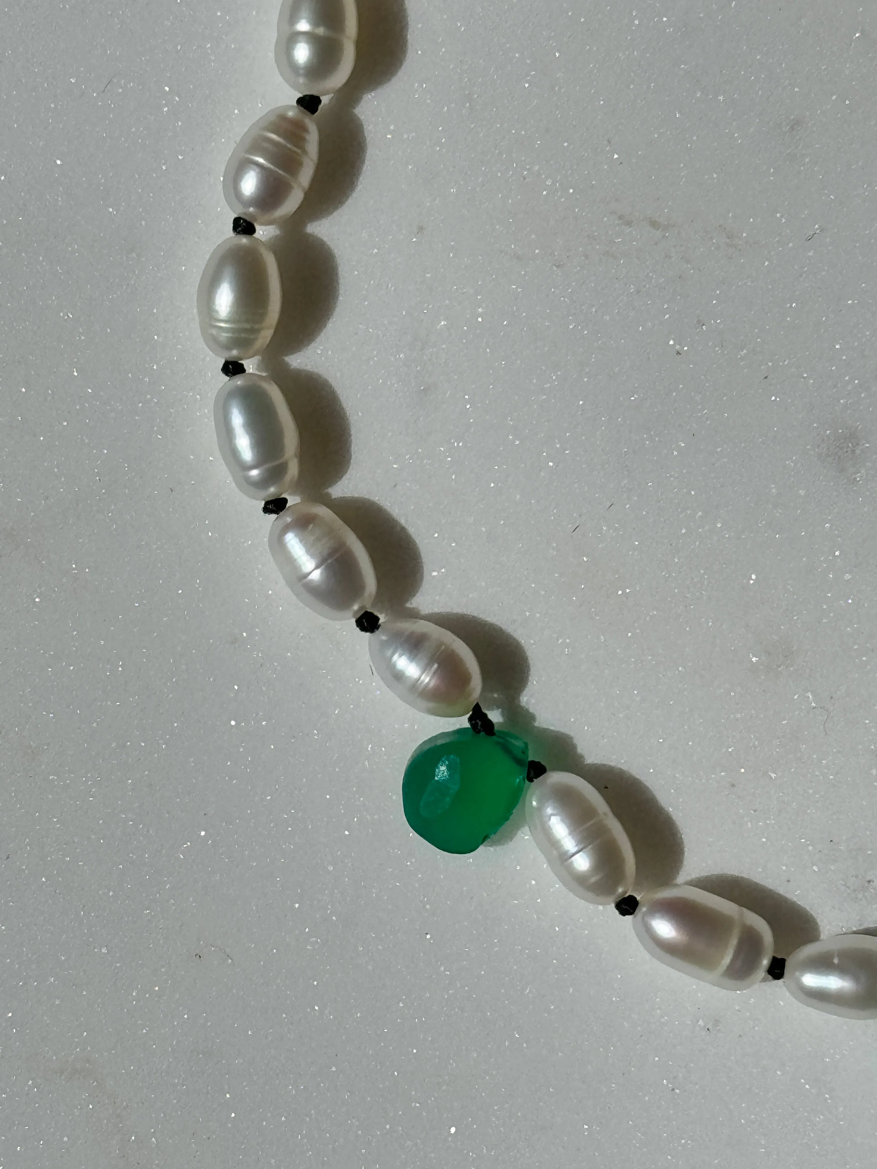 Hand Knotted Gem & Pearl Anklet