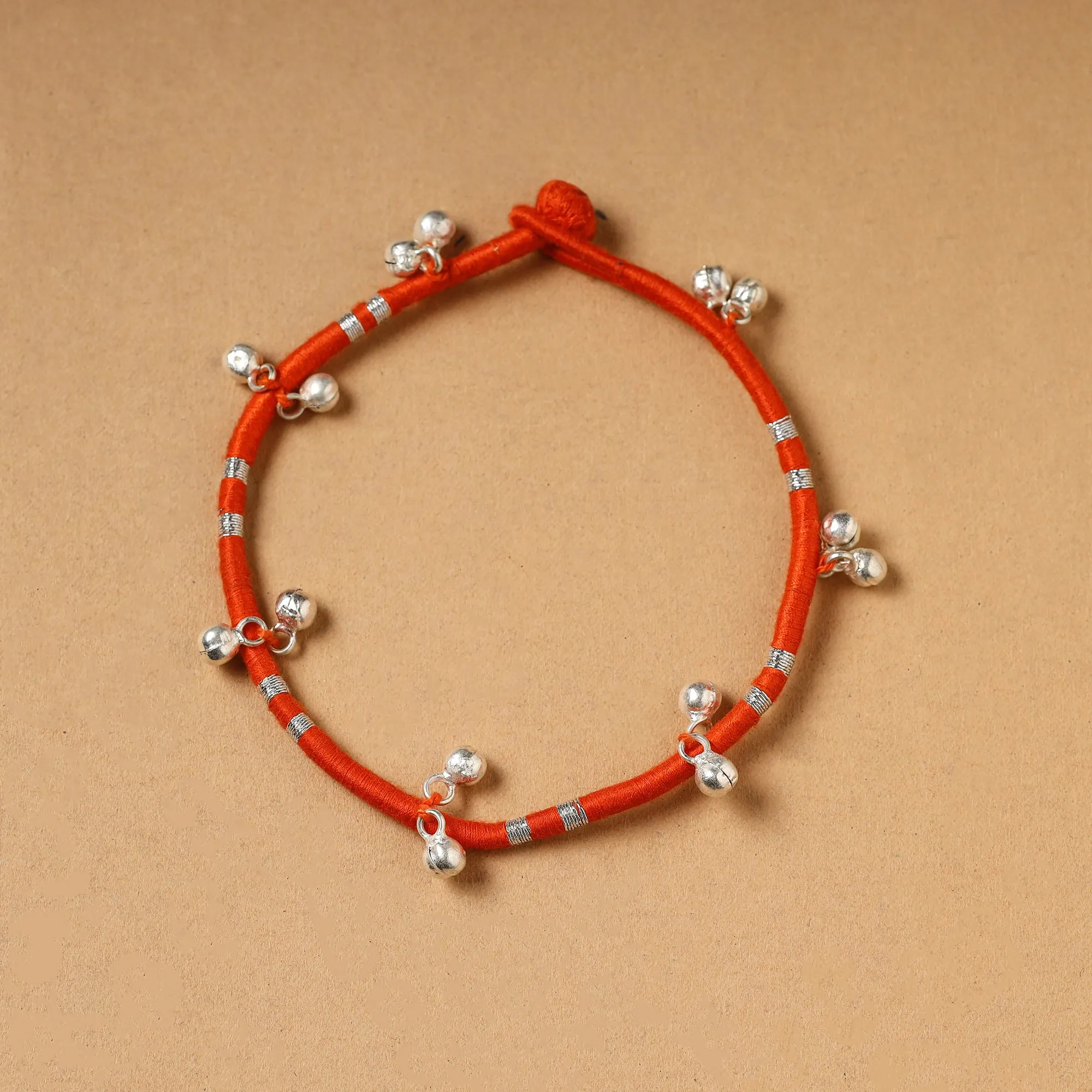 Handcrafted Patwa Thread & Ghungroo Work Anklet 31