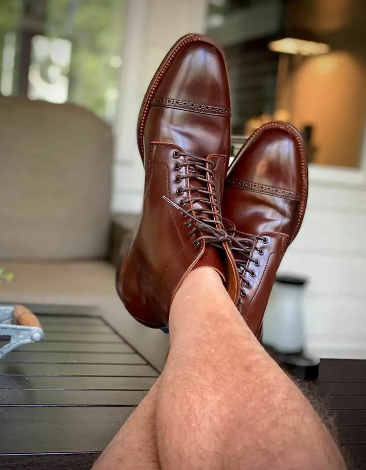 Handmade Brown Leather Lace-Up Ankle Boots for Men