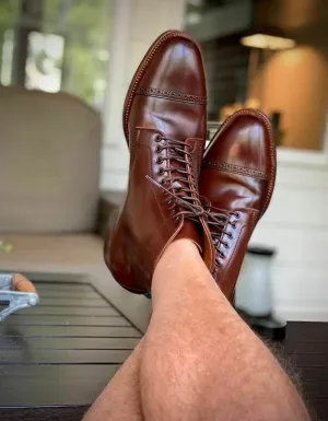 Handmade Brown Leather Lace-Up Ankle Boots for Men