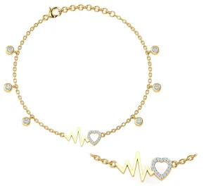 Heart Beat Sterling Silver Anklet
