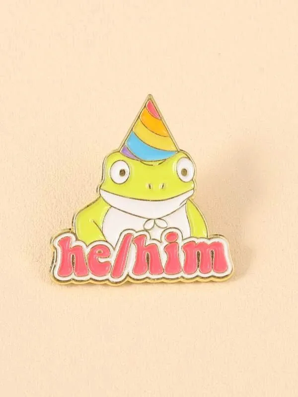 He/Him Frog Pin