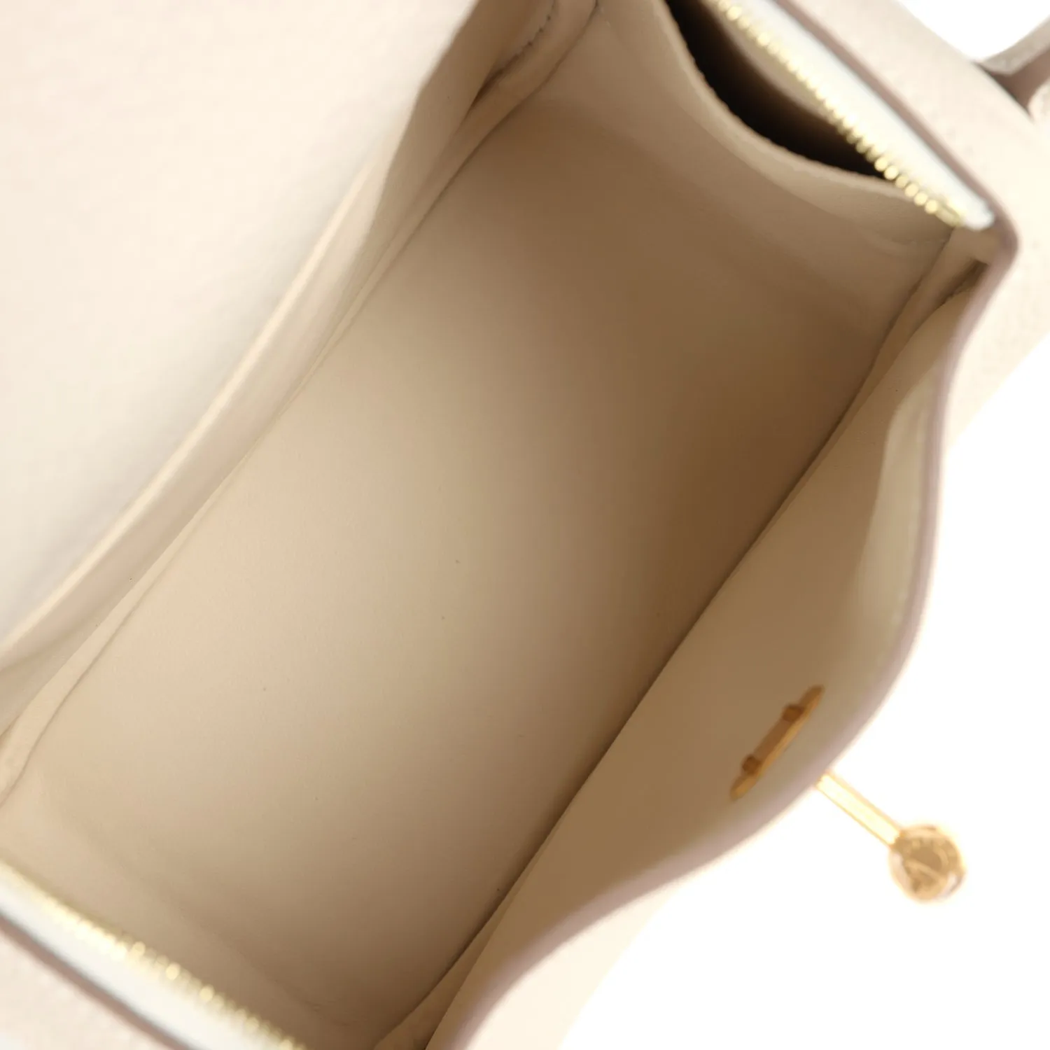 Hermes Mini Lindy Craie Clemence Gold Hardware