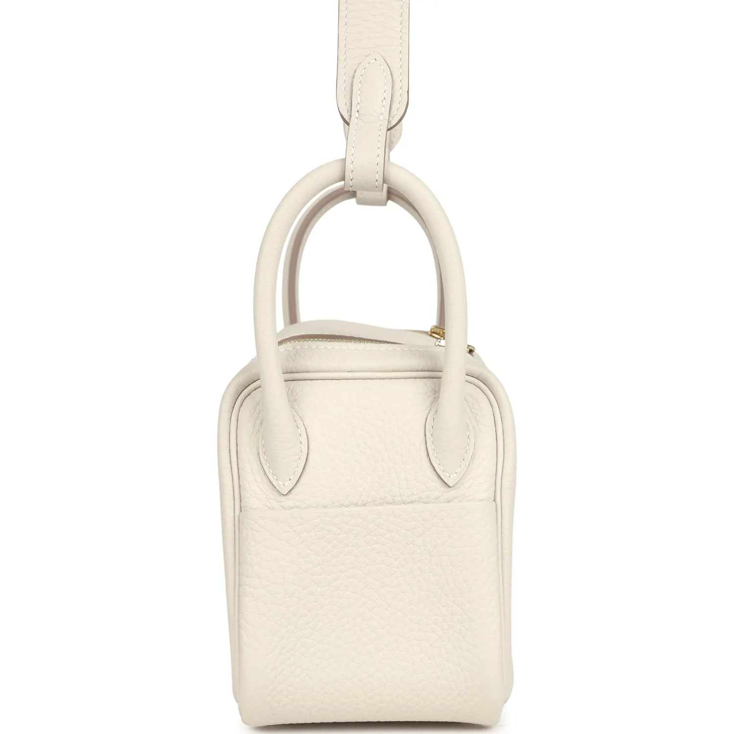 Hermes Mini Lindy Craie Clemence Gold Hardware