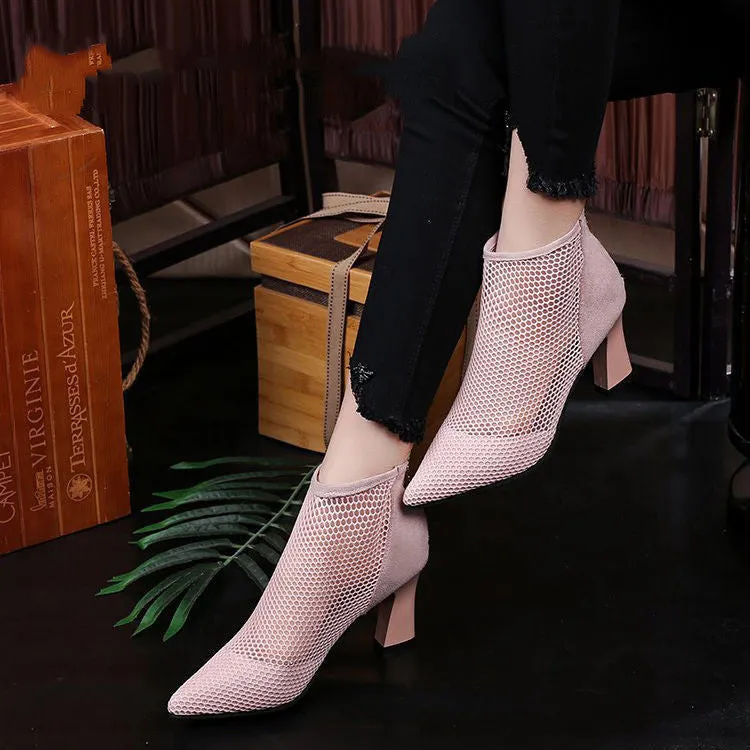 High Heeled Meshed Shoes