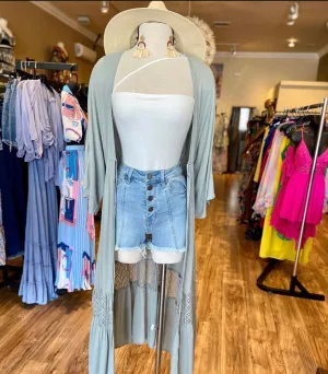 High Rise Button Down Shorts