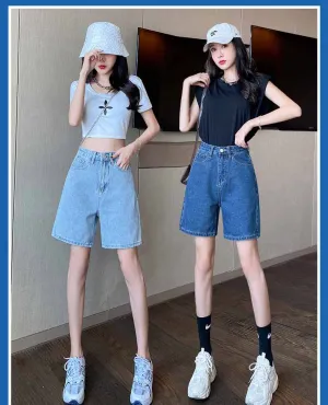 High-rise denim shorts-D813 | Inspanda