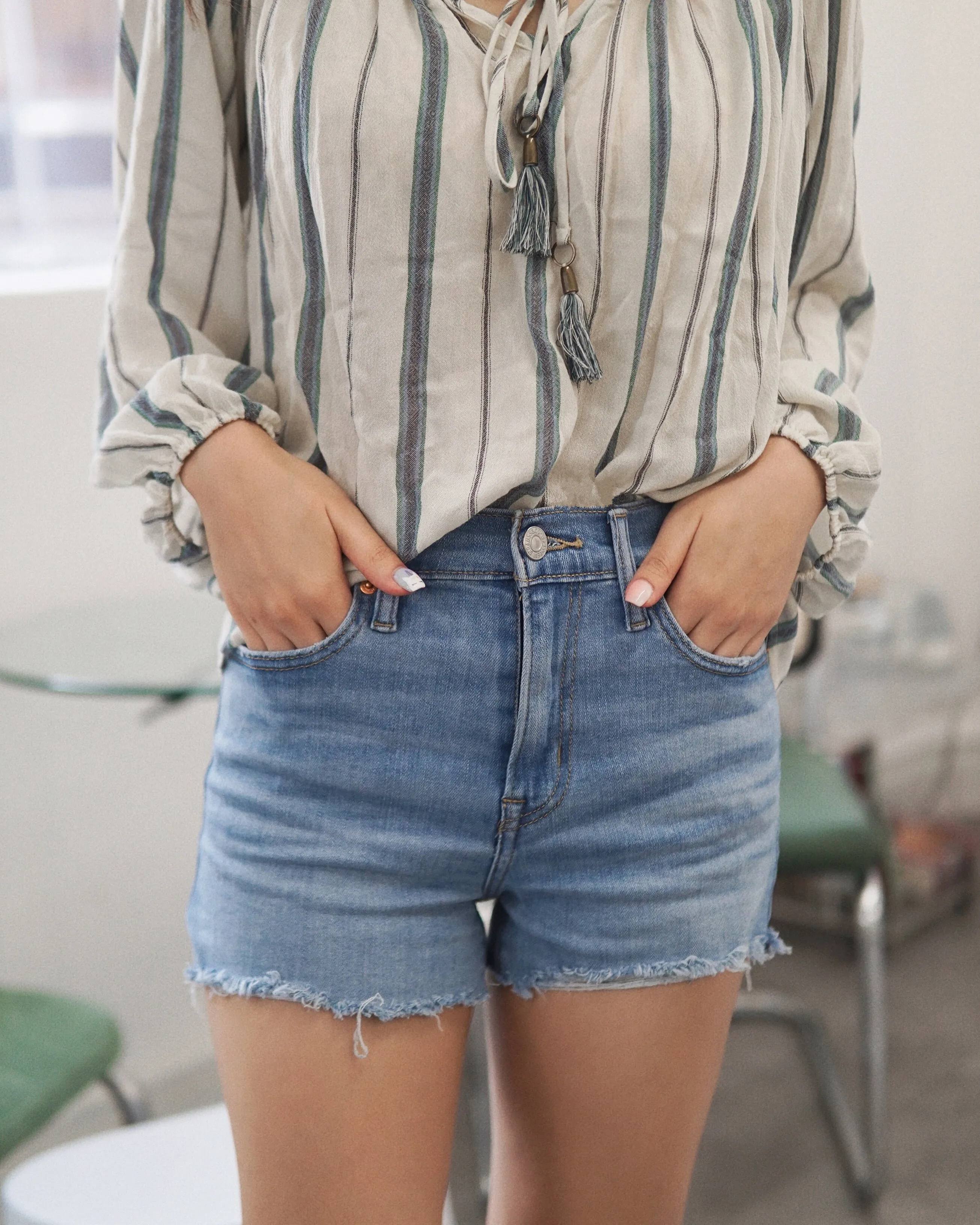 High Rise Denim Shorts