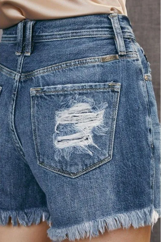 High Rise Exposed Button Short