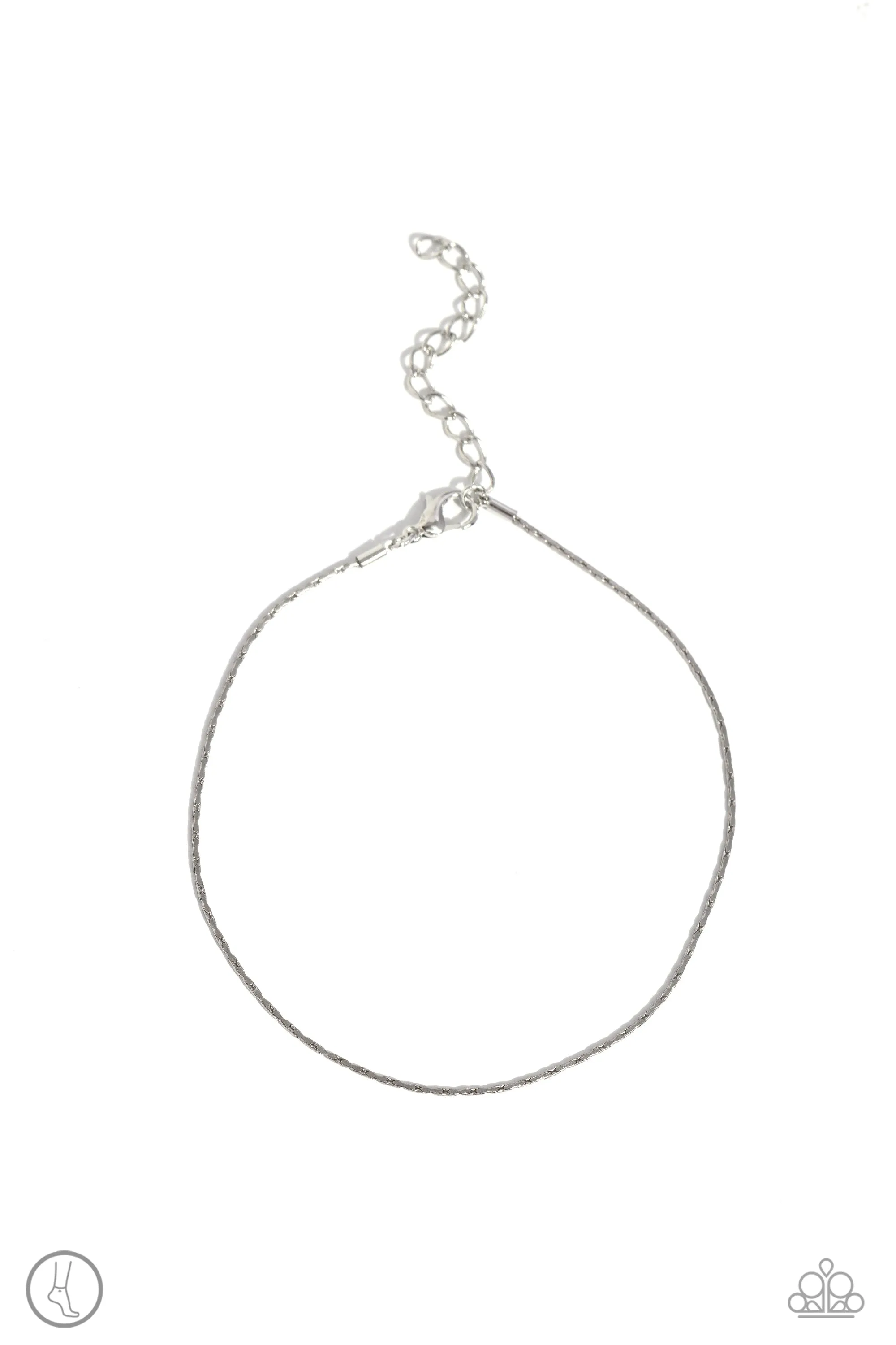 High-Tech Texture Silver Ankle Bracelet Paparazzi