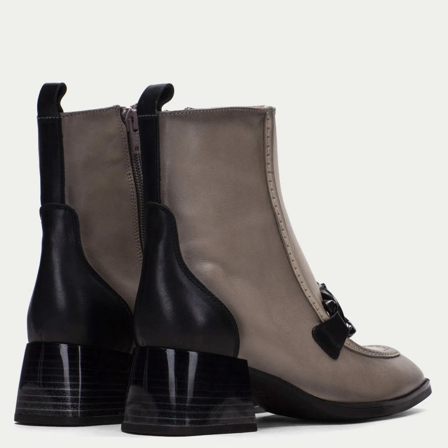 Hispanitas Grey Leather Ankle Boots