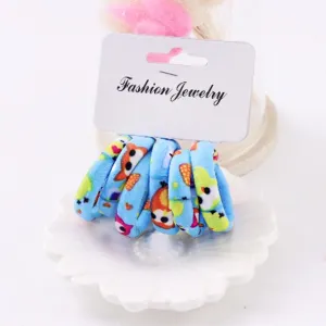 Hot Sale 6PCS/Lot Girls Cute Color Hair Band Pink Print Dot Lovely Elastic Headband Good Quality Hair Holder Accessories Tie Gum