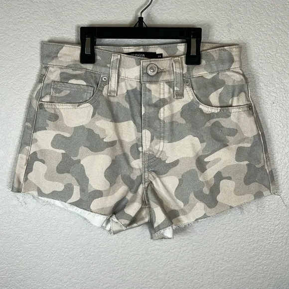 Hudson Lori High Rise Camo Cutoff Jean Shorts Size 24