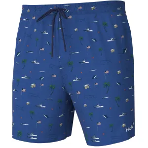 HUK Pursuit Volley Swim Shorts - Fish Beach Freedom Set Sail
