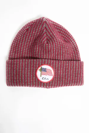I.S.M. 'American Flag' Red Cashmere Beanie
