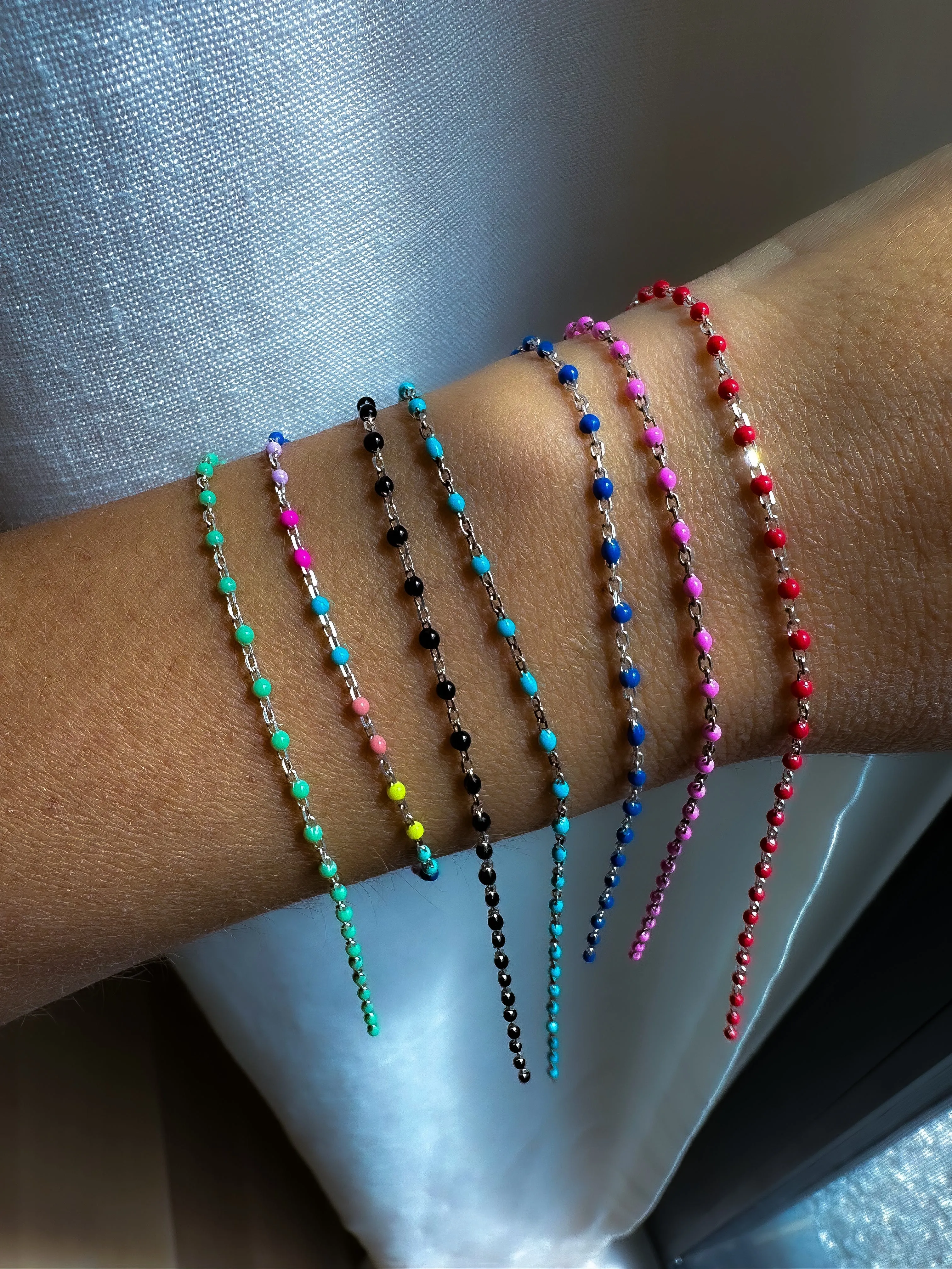 Italian Enamel Chain Anklets