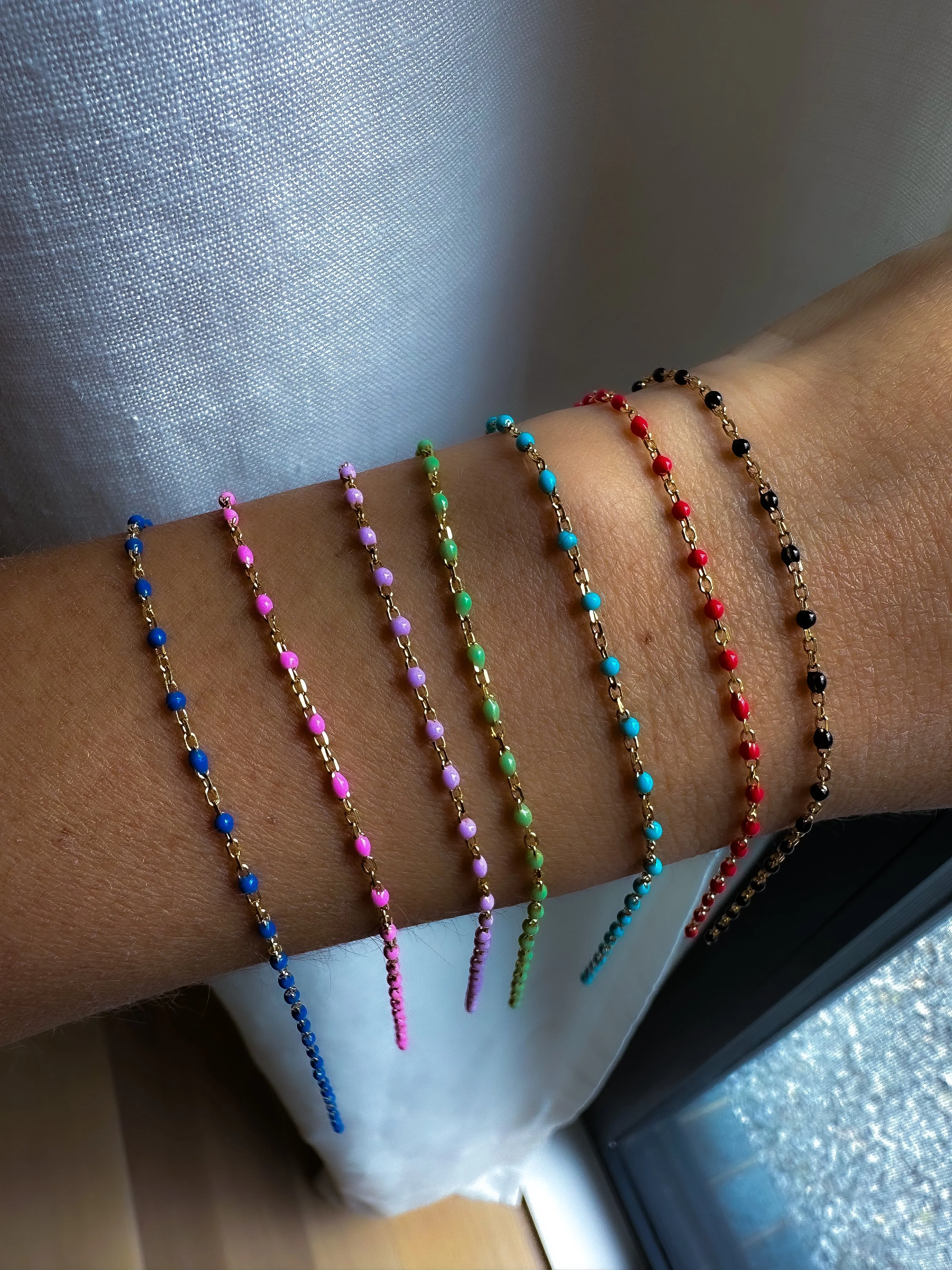 Italian Enamel Chain Anklets