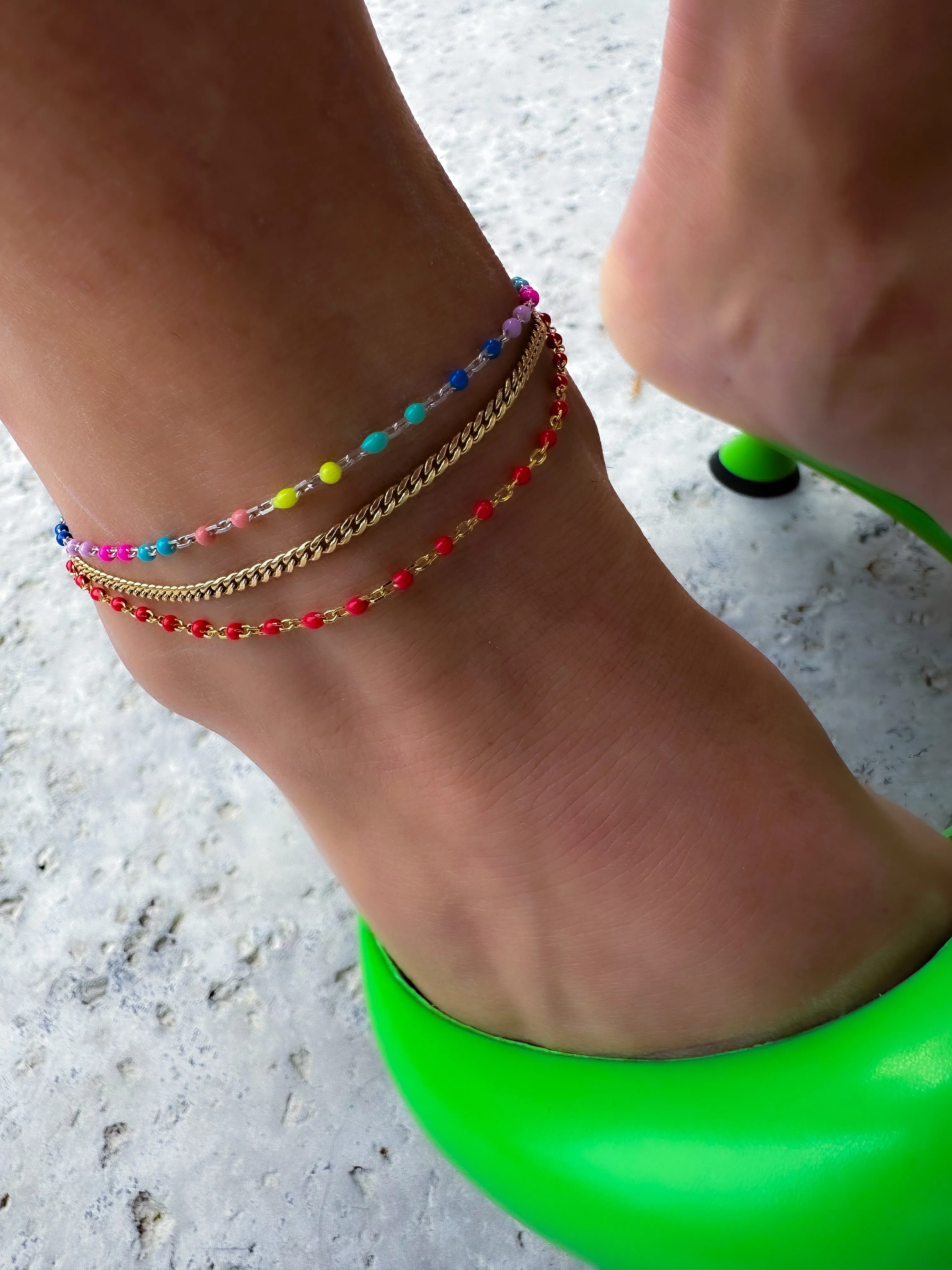 Italian Enamel Chain Anklets