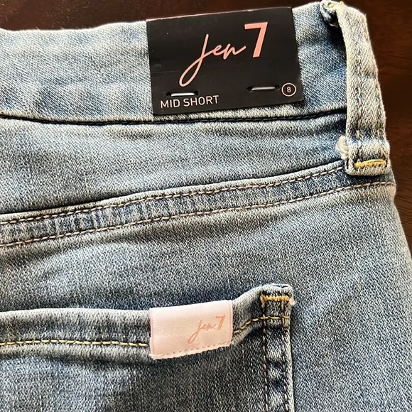 Jen 7 by 7 For All Mankind High Waist Roll Cuff Denim Shorts