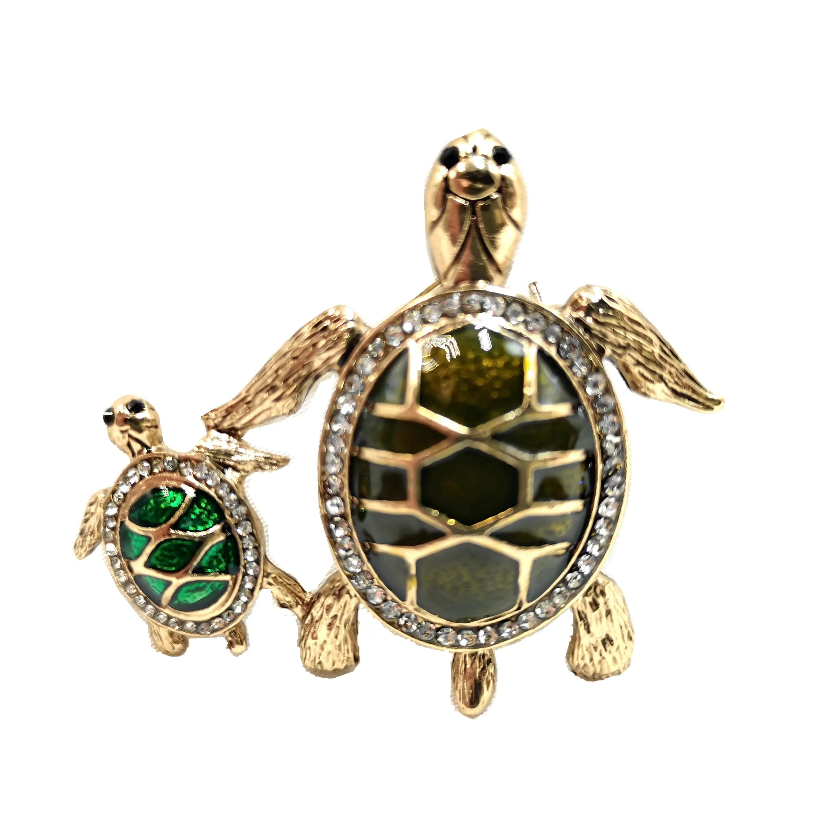 Jewelblings Happy Family Jewelry Mom and Kid Swimming Enamel Turtle Brooches Pin Ocean Animal Tortoise Collection Mothers Day Birthday Gift