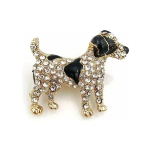 Jewelled & Enamel Terrier Brooch