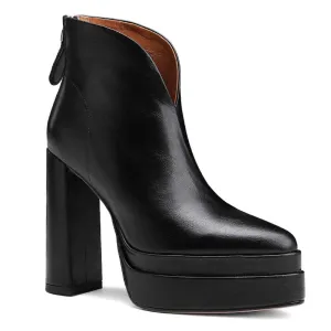 Joyce Black Platform Block Heel Ankle Boot