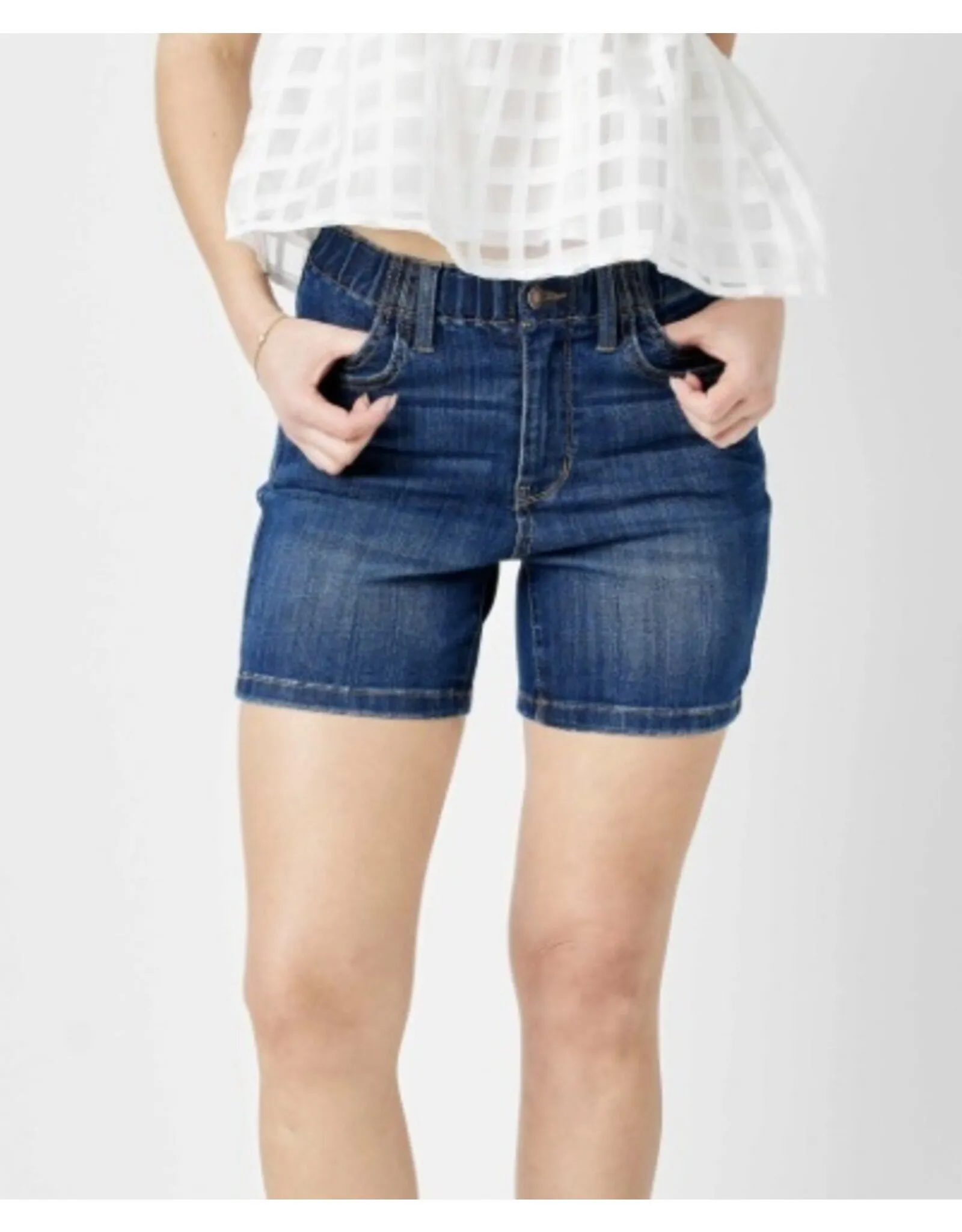 Judy Blue Mid RIse Elastic Waist Shorts
