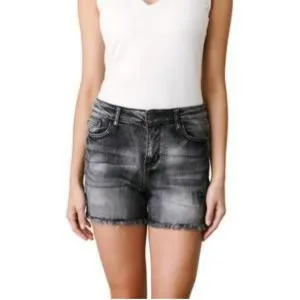 Judy Blue Women's High Rise Charcol Wash Cutoff Denim Shorts Size XL