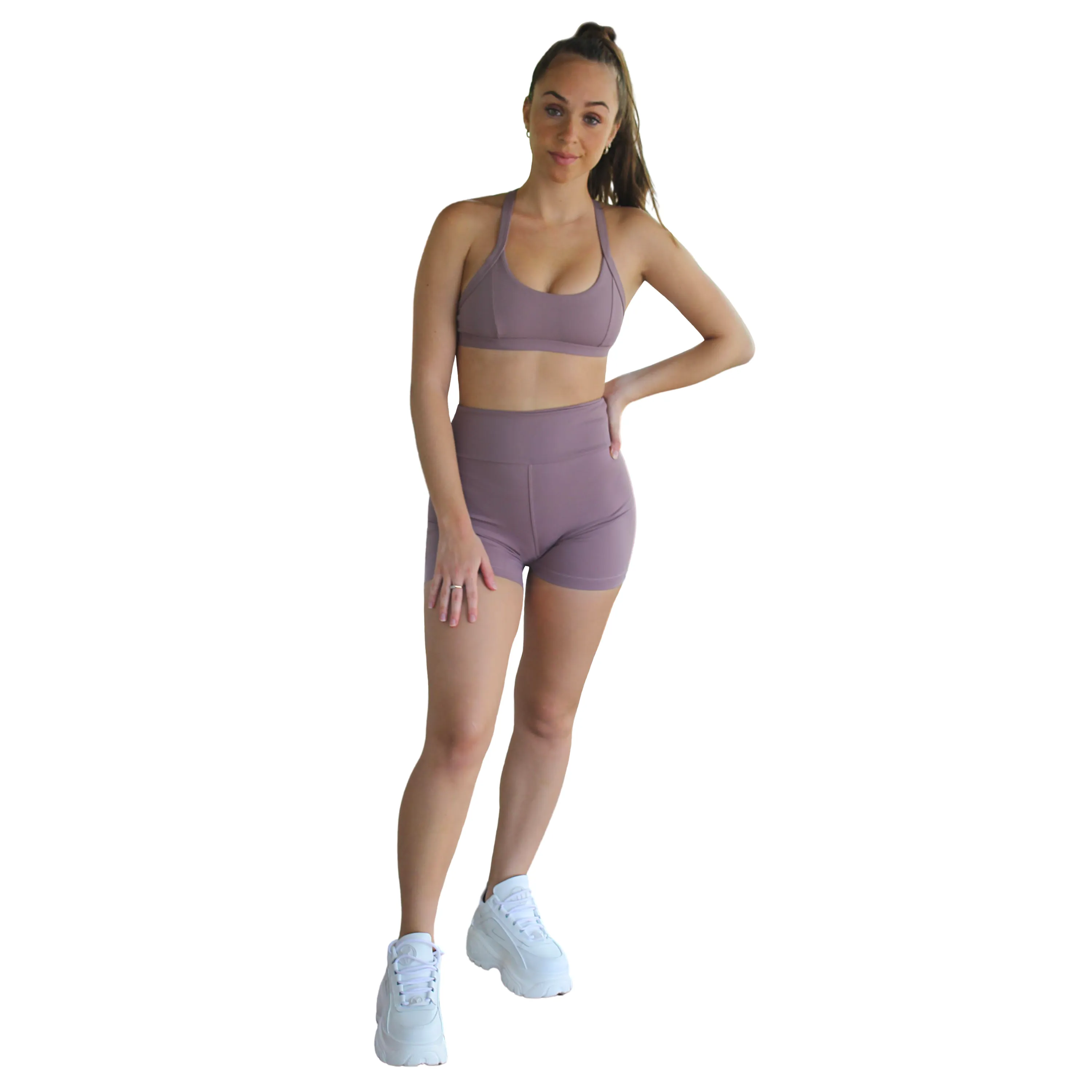 Kali Seamless High Rise Yoga Shorts - Plum
