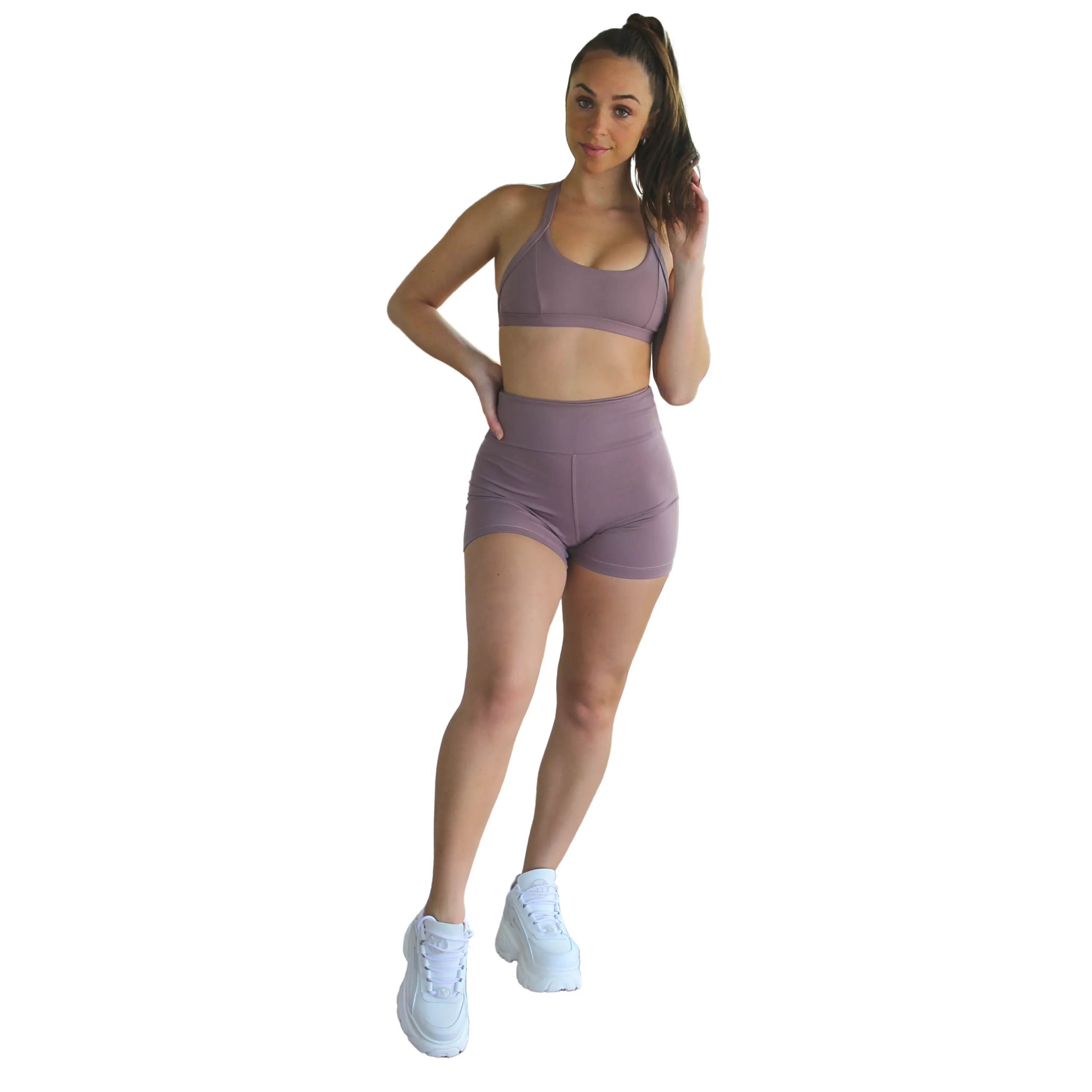Kali Seamless High Rise Yoga Shorts - Plum