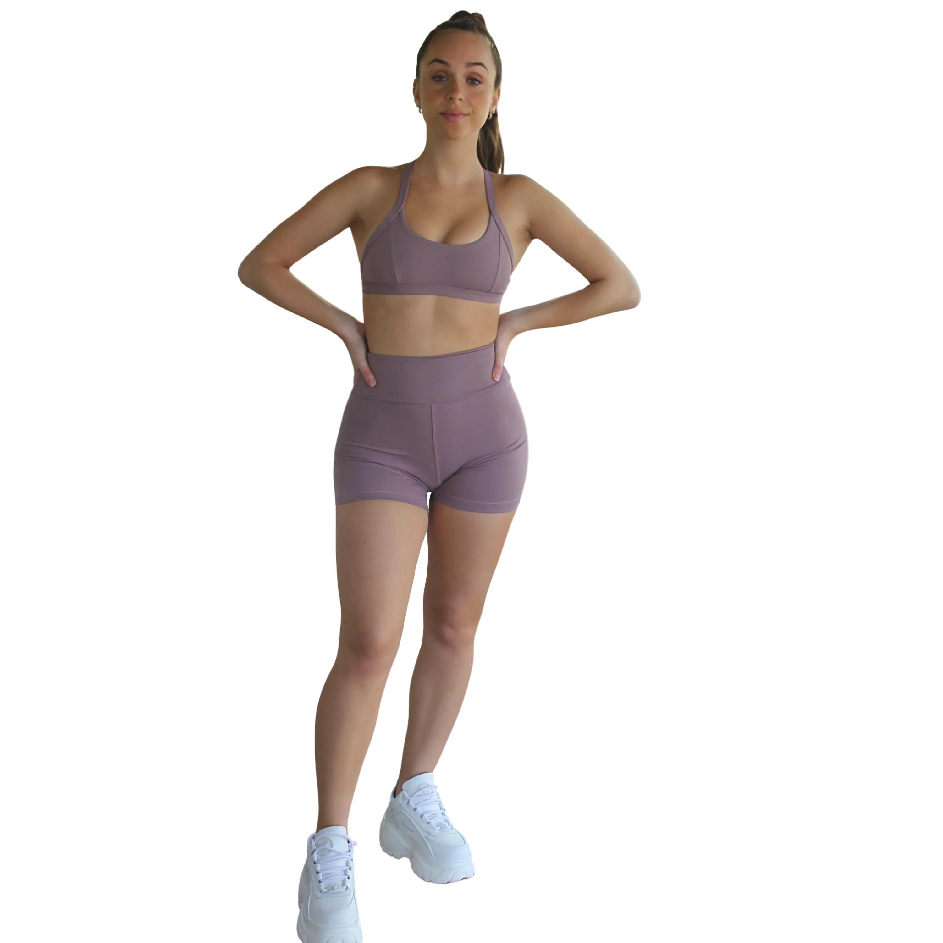 Kali Seamless High Rise Yoga Shorts - Plum