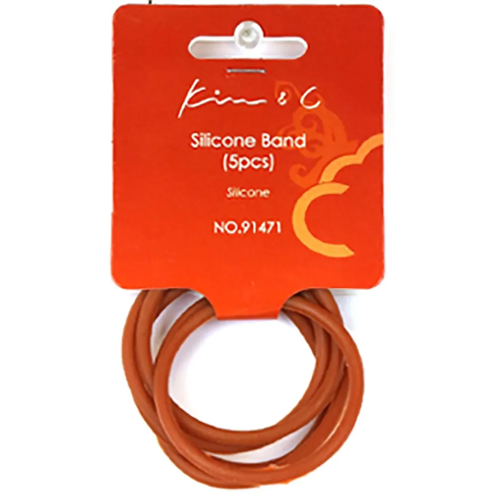 KIM & C 5pcs Silicone Hair Band Ponytailers