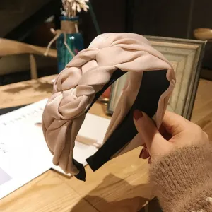 Korean hairband Women Cotton fabric Knotted headband Vintage twist turban hair accessories Wide Hair Band handmade boho Headwear