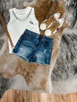 Krista high rise frayed shorts