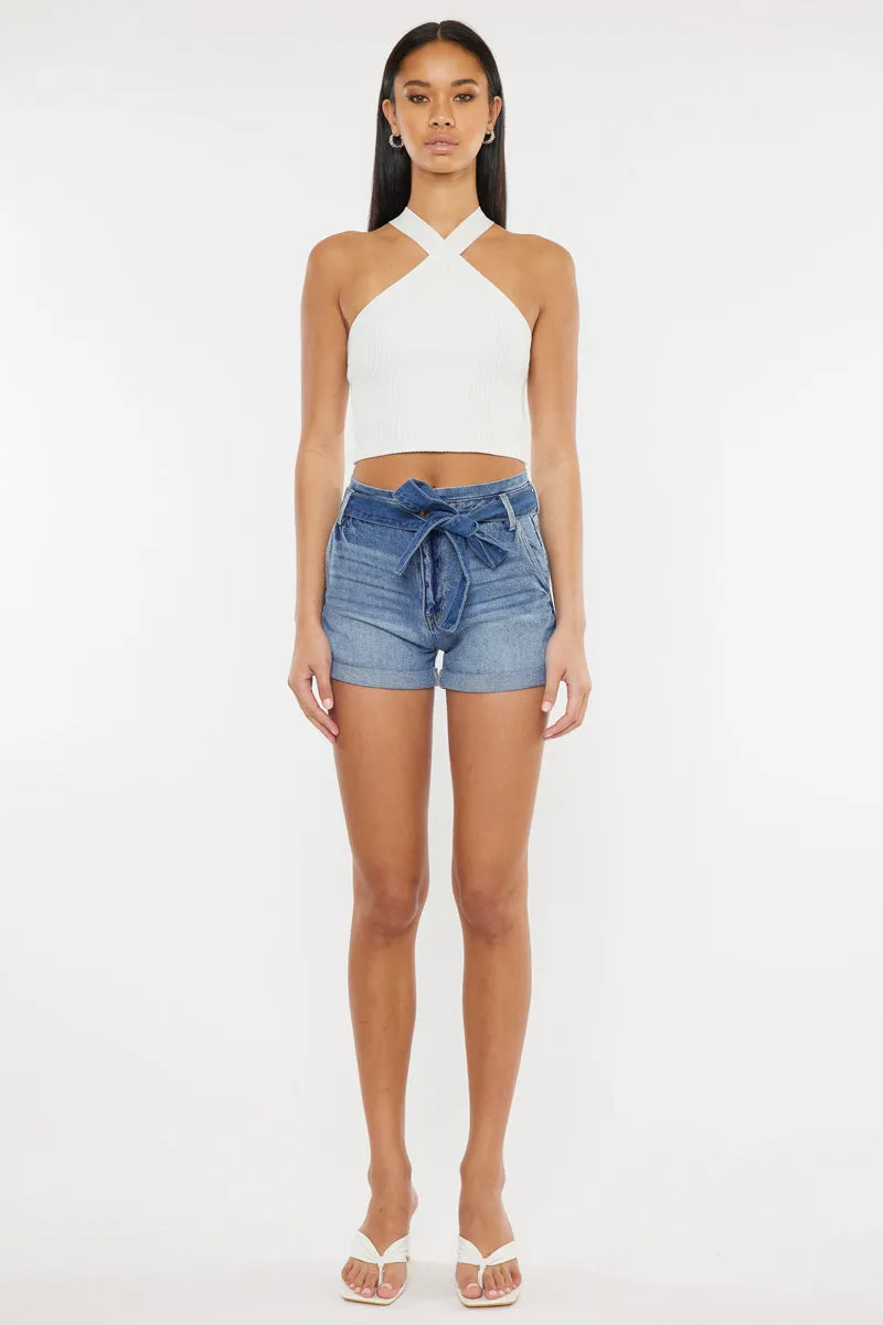 Lancing High Rise Belted Shorts