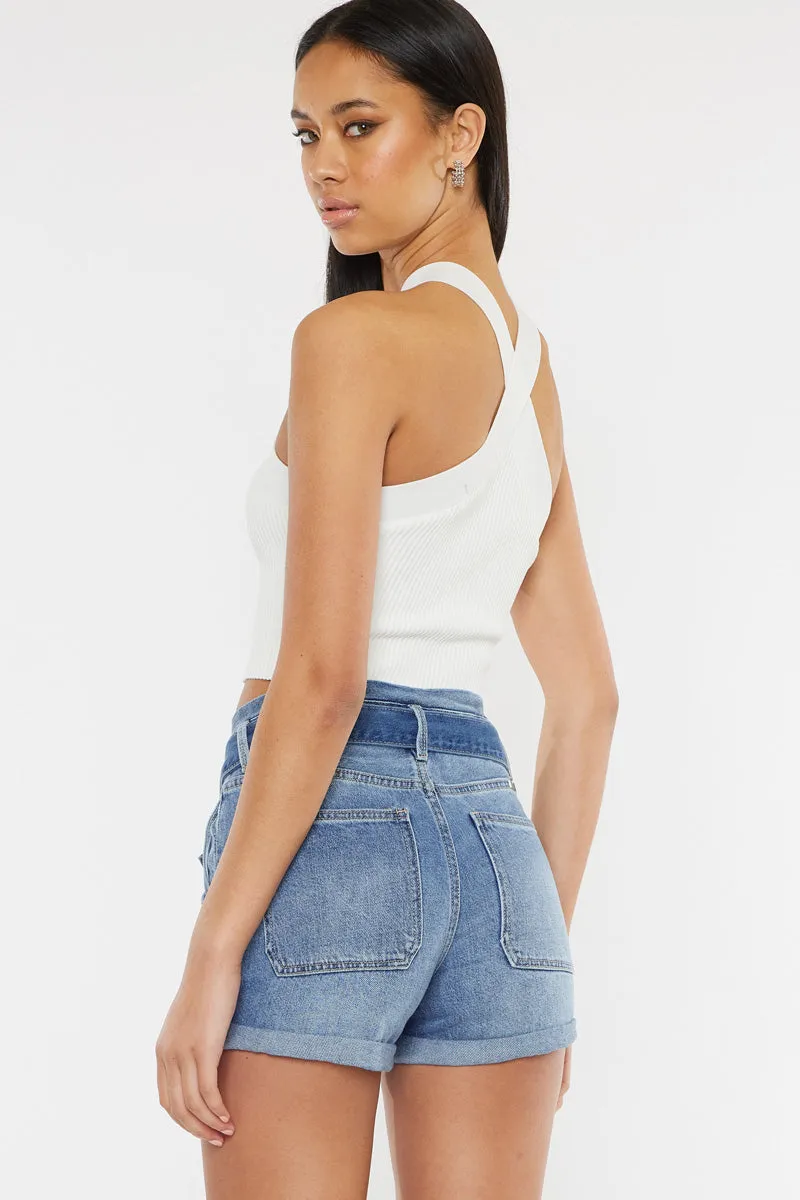 Lancing High Rise Belted Shorts