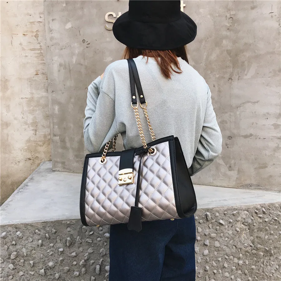 Large Capacity Pu Leather Chain Crossbody Bag High Quality