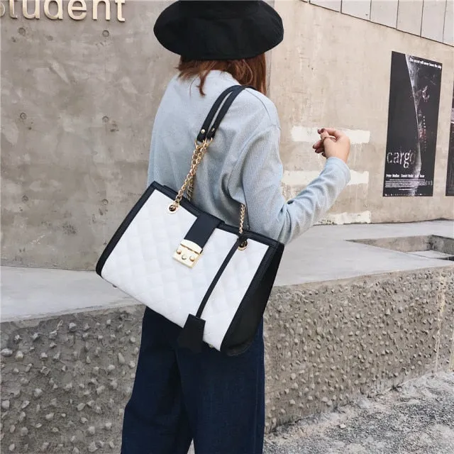 Large Capacity Pu Leather Chain Crossbody Bag High Quality