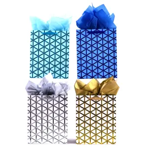 Large Criss Cross Embossed Hot Stamp Bag, 4 Colors
